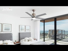 พัดลมเพดาน Satin Nickel พร้อมใบพัด MDF 5 ใบ มอเตอร์ DC ตกแต่งบ้าน