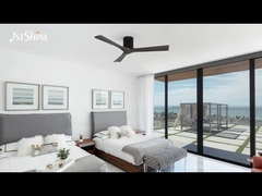 พัดลมเพดานใบพัดไม้พร้อมมอเตอร์ DC รีโมทคอนโทรล ความเร็วสูง