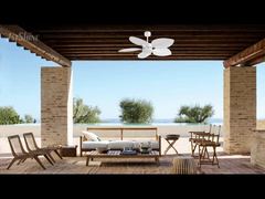 พัดลมเพดานทรอปิคอลตกแต่งขนาด 52 นิ้ว พร้อมไฟ ใบพัด ABS มอเตอร์ DC เงียบ