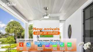พัดลมเพดาน ABS ขนาด 48 นิ้ว รีโมท ไฟ LED