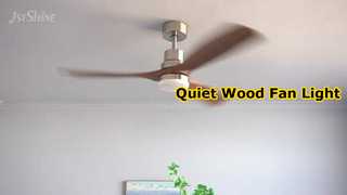 พัดลมเพดานไม้เงียบพร้อมไฟ