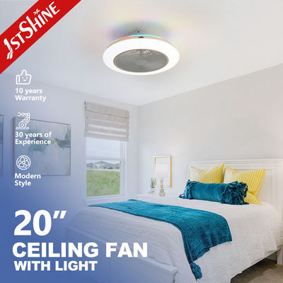ซื้อ มินิ เซฟ 20 นิ้ว Bladeless LED พัดลมเพดาน Flush Mount กับ RGB ไฟ DC มอเตอร์ การผลิตออนไลน์