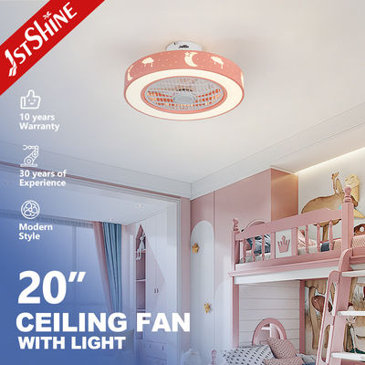 ซื้อ ธีมเด็ก Flush Mount พัดลมเพดาน LED, พัดลมเพดานสีชมพูพร้อมมอเตอร์กระแสตรง การผลิตออนไลน์