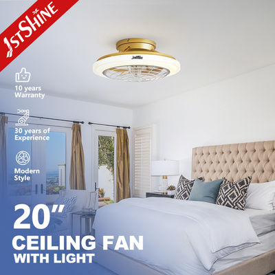 ซื้อ 1stshine แฟนเพดานทองอ่อน 20 นิ้ว พร้อมไฟ LED และสวิทช์ควบคุมผนัง การผลิตออนไลน์