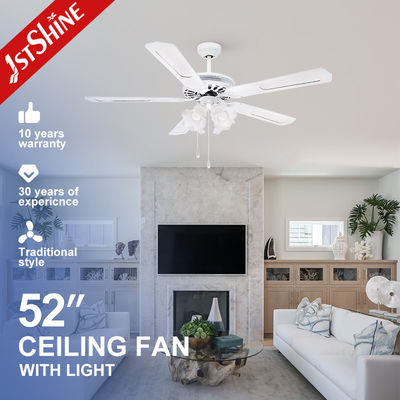ซื้อ เพิ่มสไตล์ให้กับพื้นที่ของคุณด้วยพัดลมเพดาน LED AC 5 ใบพัด ขนาด 52 นิ้ว สีขาว การผลิตออนไลน์