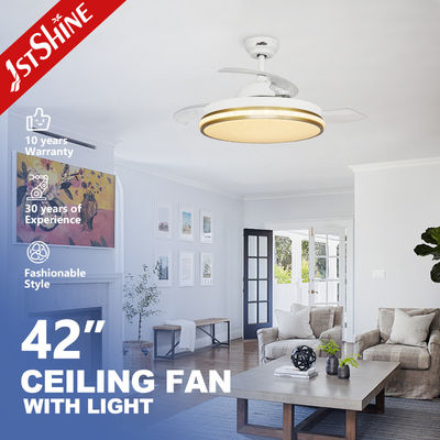 ซื้อ 42 นิ้ว Smart Small Retractable LED Light Ceiling Fan การควบคุม Wifi สําหรับห้องนอน การผลิตออนไลน์