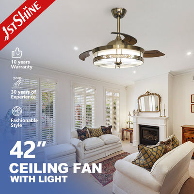 ซื้อ ปรับปรุงอากาศและแสง ปฏิบัติการ 1stshine Copper Decorative LED Ceiling Fan 3*PC Blades การผลิตออนไลน์