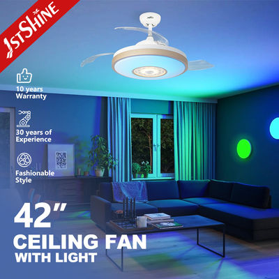 ซื้อ พัดลมเพดานไฟกลางคืนหลายสีพร้อมใบพัดซ่อนและมอเตอร์ AC 110-240V/50Hz-60Hz การผลิตออนไลน์