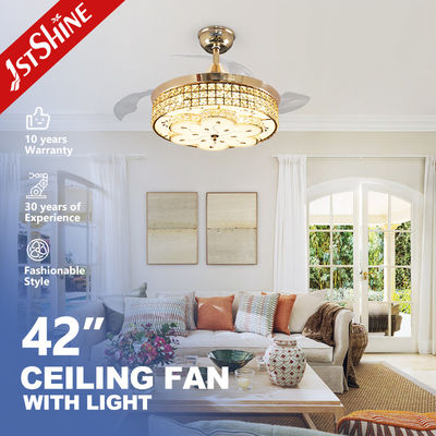 ซื้อ พัดลมเพดาน LED ขนาด 42 นิ้ว อุณหภูมิสี 3000K พร้อมใบพัดซ่อนและดีไซน์ การผลิตออนไลน์