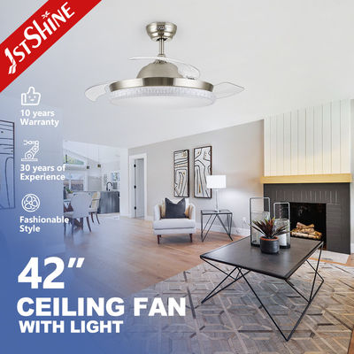 ซื้อ พัดลมเพดานใบพัดแบบพับเก็บได้ 220V 50Hz พร้อมไฟ LED 3 สี การผลิตออนไลน์