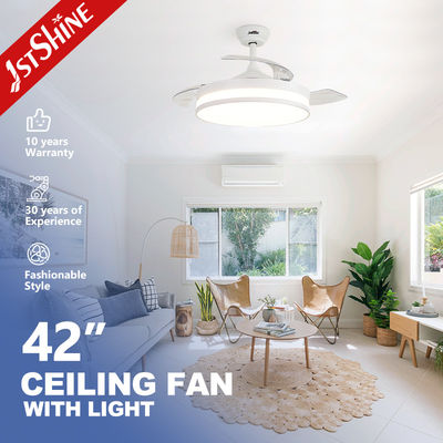 ซื้อ พัดลมเพดาน LED มาตรฐานพร้อมใบพัด PC แบบพับเก็บได้และฟังก์ชันเครื่องปรับอากาศ การผลิตออนไลน์