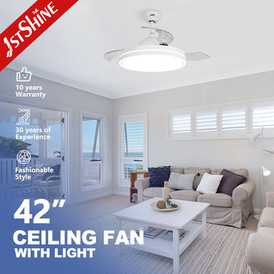 ซื้อ พัดลมเพดาน LED สาติน นิเคิล 42 นิ้ว พร้อมใบพับและแหล่งแสงถอนได้ การผลิตออนไลน์