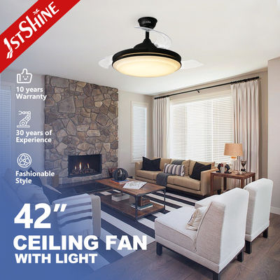 ซื้อ พัดลมเพดาน LED แบบยืดหดได้สำหรับไฟประดับ 230V พร้อมรองรับ Dimmer ขนาด 42 นิ้ว การผลิตออนไลน์
