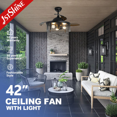 ซื้อ พัดลมเพดานห้องนอน 1stshine ขนาด 20 นิ้ว พร้อมรีโมทคอนโทรลและชุดไฟ LED ใบพัดซ่อน การผลิตออนไลน์