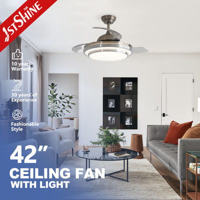 ซื้อ 42 นิ้ว 2022 ดีไซน์พิเศษ โมเดิร์นตกแต่งซ่อนใบมีด LED เพดานแฟนแสงสําหรับตลาด การผลิตออนไลน์