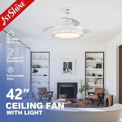 ซื้อ แฟนเพดาน LED ไฮลูเมน พร้อมใบไม้ที่ซ่อนอยู่ สไตล์การออกแบบที่ทันสมัย สนับสนุน Dimmer การผลิตออนไลน์