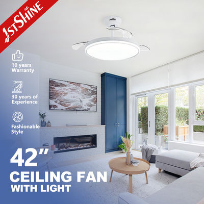 ซื้อ ไฟพัดลมเพดาน LED อัจฉริยะแบบหดได้, ไฟพัดลมมอเตอร์ DC ที่เงียบสงบ การผลิตออนไลน์