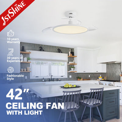 ซื้อ พัดลมเพดาน LED อัจฉริยะ 42 นิ้ว, พัดลมเพดานที่มองไม่เห็นมอเตอร์ Dc สำหรับห้องนอน การผลิตออนไลน์
