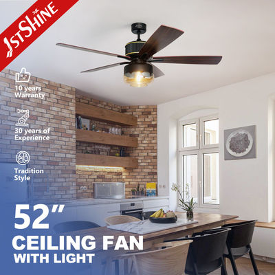 ซื้อ MDF Blades 52 นิ้ว ระยะไกลควบคุมพัดลมเพดานกับสไตล์บ้านนา การผลิตออนไลน์