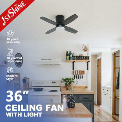 ซื้อ 36 นิ้ว โมเดิร์น Led Invisible Ceiling Fan มินิ 4 ใบพับพลาสโฟลด์ ต่ําโปรไฟล์ดับแสง การผลิตออนไลน์