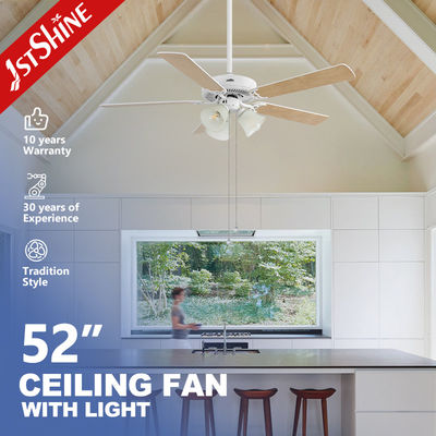 ซื้อ พัดลมเพดานตกแต่งแบบประเพณี 35W พร้อมเชือกดึง 5 Mdf Blades สําหรับห้องนั่งเล่น การผลิตออนไลน์