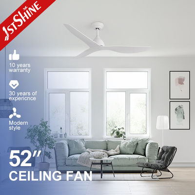 ซื้อ 52 นิ้วเสียงต่ํา DC มอเตอร์ พลาสติก พัดลมเพดานสีขาว ไม่มีแสง การผลิตออนไลน์