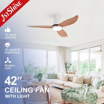 ซื้อ 6 Speed Remote Control Flush Mount LED Ceiling Fan With Light Quiet DC Motor การผลิตออนไลน์
