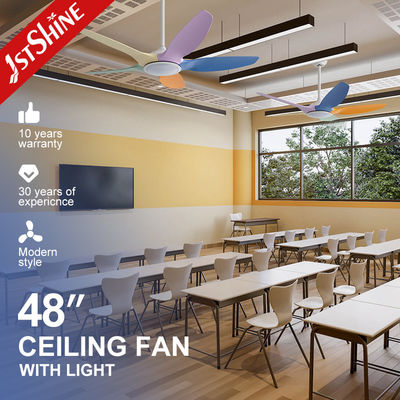 ซื้อ พัดลมเพดาน 5 ใบพัดหลากสี พร้อมไฟ LED หรี่แสงได้ มอเตอร์ DC สีขาวดำ เสียงเบา การผลิตออนไลน์