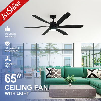 ซื้อ ขนาดใหญ่กว่า 6 Abs Blades พัดลมเพดานที่ทันสมัย LED Light Black High Air Volume 65 นิ้ว การผลิตออนไลน์