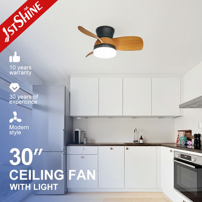 ซื้อ เครื่องปรับแต่งเงียบ DC Motor Flush Mount ขนาดเล็ก Led Ceiling Fan With Light การผลิตออนไลน์