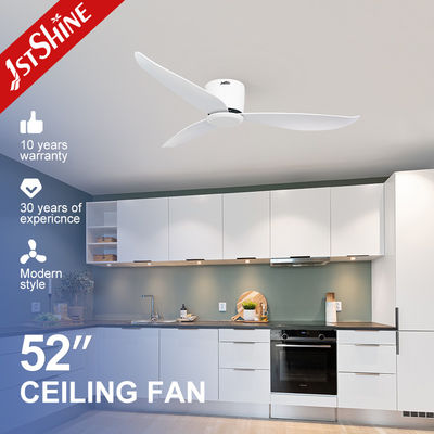 ซื้อ พัดลมเพดานสีขาวแบบโมเดิร์นฟลัชเมาท์, ไฟพัดลมครัว DC Motor การผลิตออนไลน์