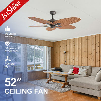ซื้อ พัดลมเพดานสไตล์โบราณพร้อมรีโมทคอนโทรล 6 สปีด ใบพัด ABS 5 ใบ กำลังไฟ 35W ไม่มีแม่พิมพ์ส่วนตัว การผลิตออนไลน์
