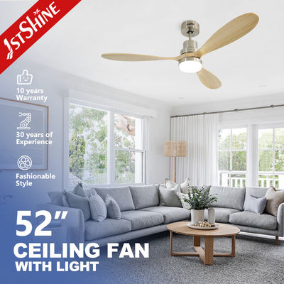 ซื้อ OEM 110v Solid Wood Smart Ceiling Fan สีเปลี่ยน LED Light AC มอเตอร์ การผลิตออนไลน์