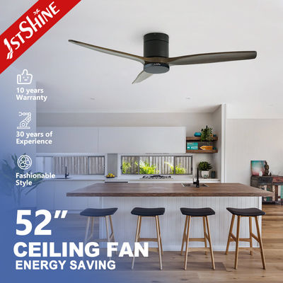 ซื้อ 3 ใบไม้ พัดลมเพดานโปรไฟล์ต่ํา เงียบสงบ ประหยัดพลังงาน Dc มอเตอร์ Flush Mount 52 นิ้ว การผลิตออนไลน์