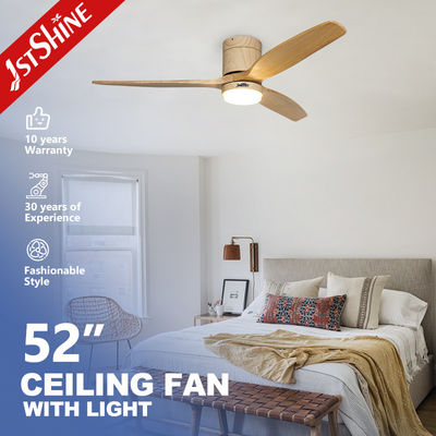 ซื้อ พัดลมเพดานพร้อมไฟ LED มอเตอร์ DC ใบพัดไม้จริงขนาด 52 นิ้ว สำหรับตกแต่งบ้านและสำนักงาน การผลิตออนไลน์