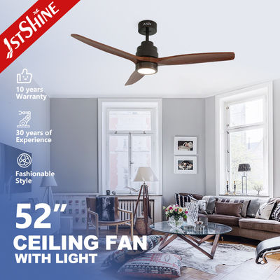 ซื้อ Solid Wood Ergonomic Remote LED Ceiling Fan With Dimmable DC Motor การผลิตออนไลน์