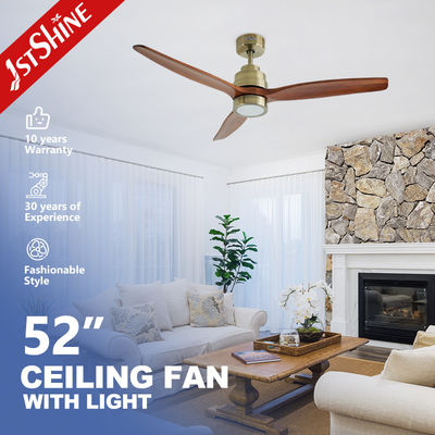 ซื้อ Quiet DC Motor Indoor Decorative Solid Wood Ceiling Fan With Light For Smart Home การผลิตออนไลน์