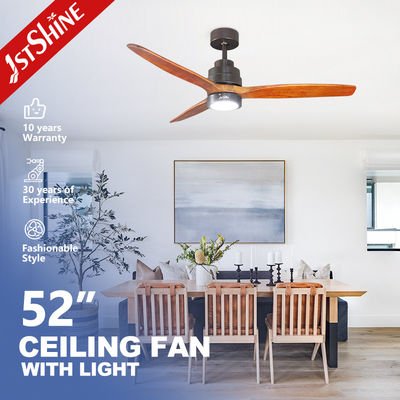 ซื้อ Remote Control 52 Inch Solid Wood LED Ceiling Fan with Light and Decorative LED Design การผลิตออนไลน์