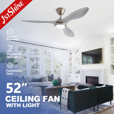 ซื้อ ดีไซน์สีเงินเรียบ 52 นิ้ว พัดลมเพดานด้วยรีโมทควบคุม 6 ความเร็ว การผลิตออนไลน์