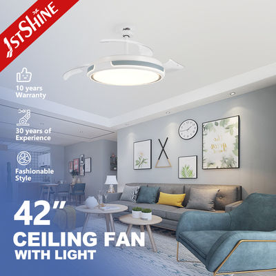 ซื้อ พัดลมเพดาน LED ขนาด 42 นิ้วภายในห้อง พร้อมใบไม้ที่มองไม่เห็นและสไตล์สวิทช์รีโมทคอนโทรล การผลิตออนไลน์