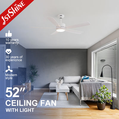 ซื้อ Modern White Ceiling Fan With Light For Living Room ABS blade การผลิตออนไลน์
