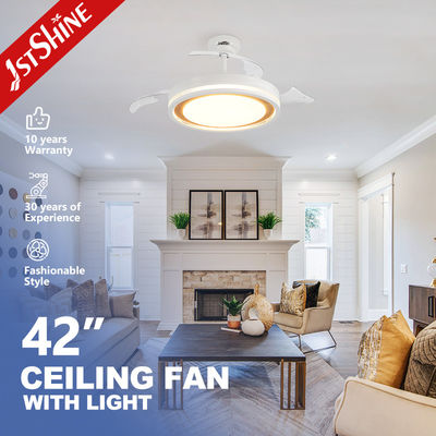 ราคาดี พัดลมเพดาน LED สไตล์โมเดิร์นแบบมีใบพัดซ่อนและใบพัด PC สีขาว ออนไลน์