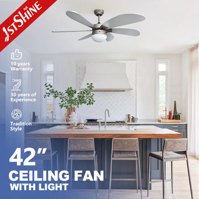 Simple Home 6 MDF Blades พัดลมเพดานสีเงิน พร้อมรีโมทคอนโทรลและมอเตอร์ AC/DC