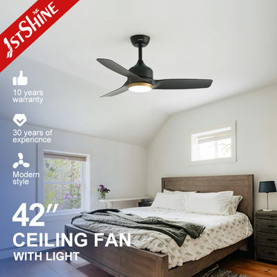 ราคาดี 42-Inch Modern Matte Black DC Ceiling Fan With LED Light For Bedroom ออนไลน์