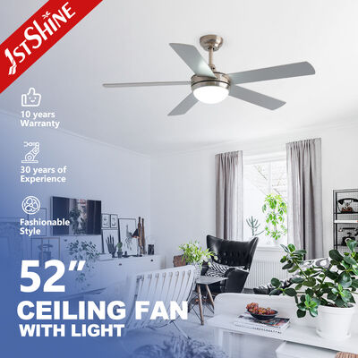 ราคาดี พัดลมเพดานสีเงินสไตล์โมเดิร์นขนาด 52 นิ้ว พร้อมไฟ LED 3 สีและมอเตอร์ AC ทรงพลัง ออนไลน์