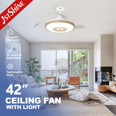 42 Inch Invisible Ceiling Fan with LED Light and DC Motor | Retractable Blades for Modern Spaces